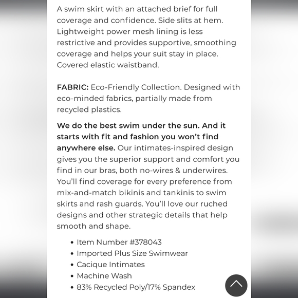 Plus Size 18 Black Swim Skirt 🏊‍♂️  lane bryant cacique - Picture 3 of 3